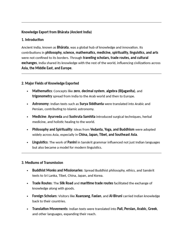 Knowledge Export from Ancient India | PDF | Silk Road