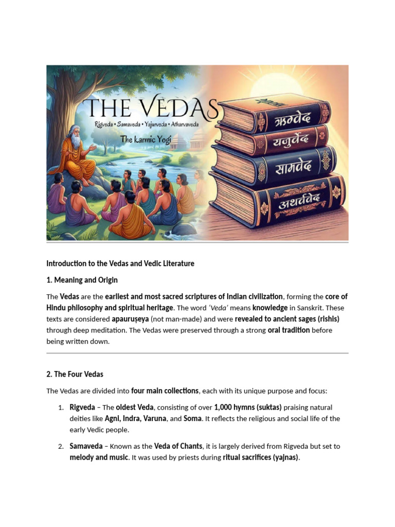 Overview of Vedas and Their Significance | PDF | Vedas | Religious Books
