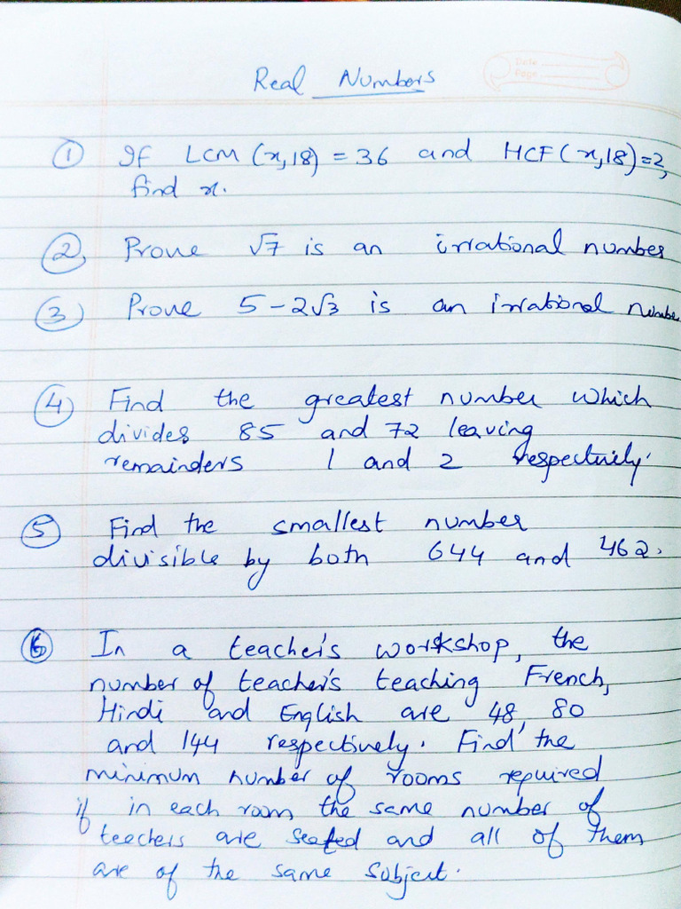 Class 10th Maths Holiday HW 2025-26 | PDF