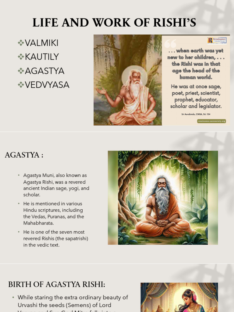 Life and Legacy of Ancient Rishis | PDF | Vedas | Vedanta