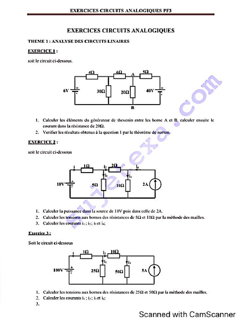 Exercice Électronique Analogique PF3 | PDF