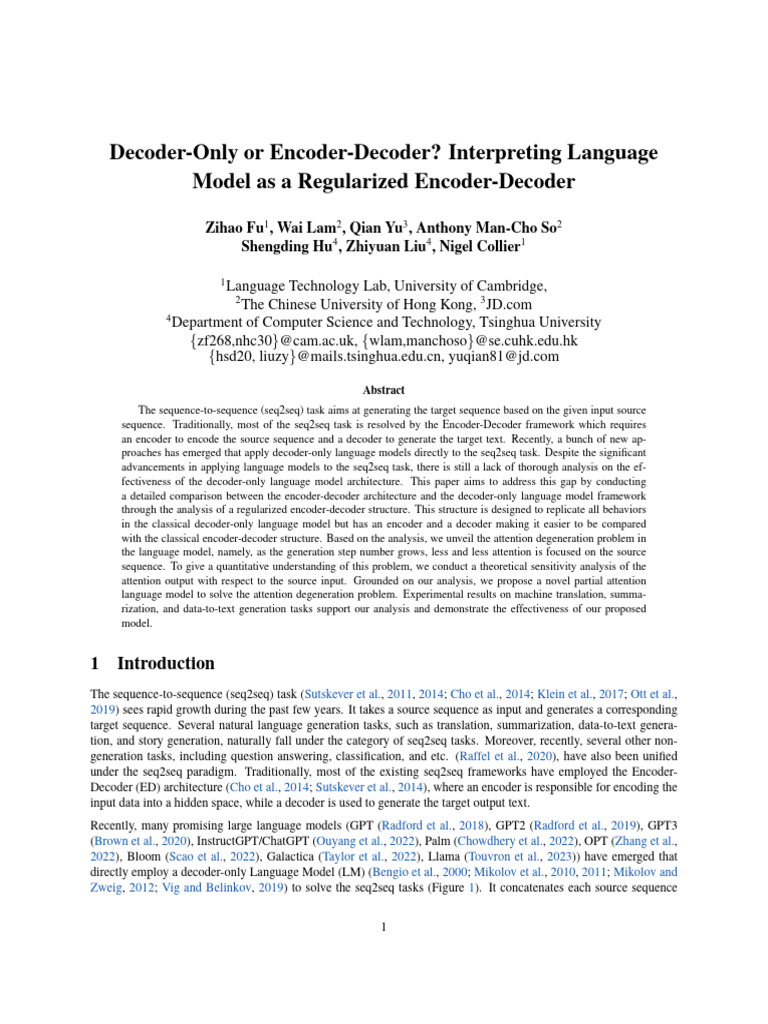 Comparing Encoder-Decoder vs. Decoder-Only Models | PDF | Machine ...