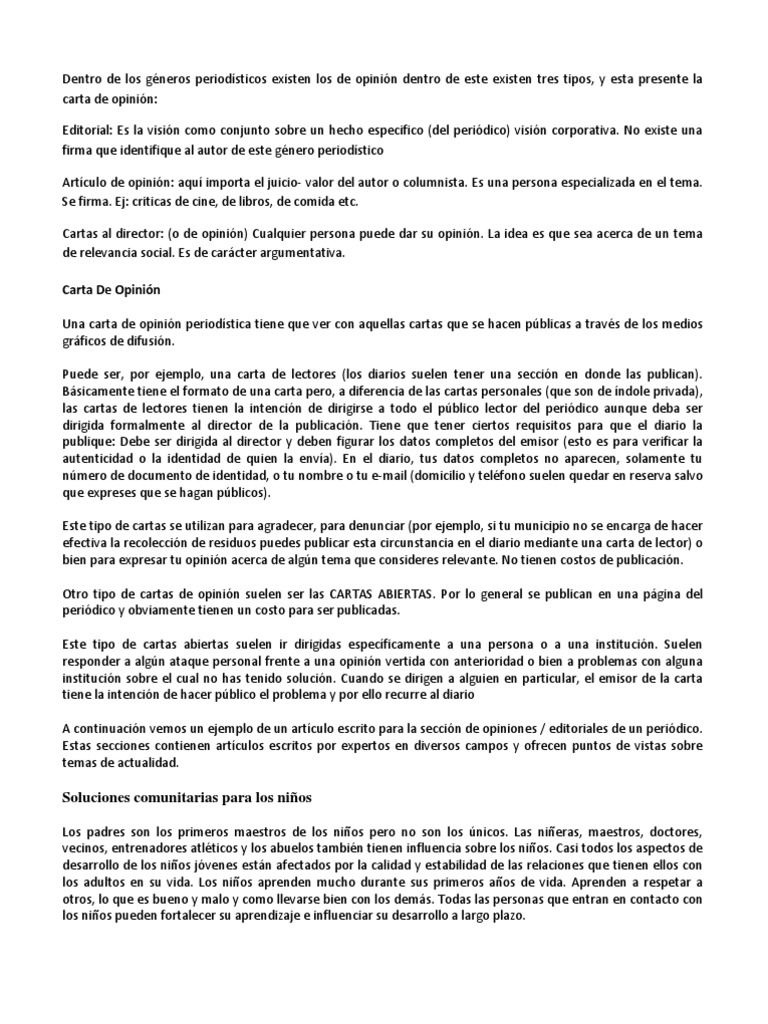 Carta de Opinion