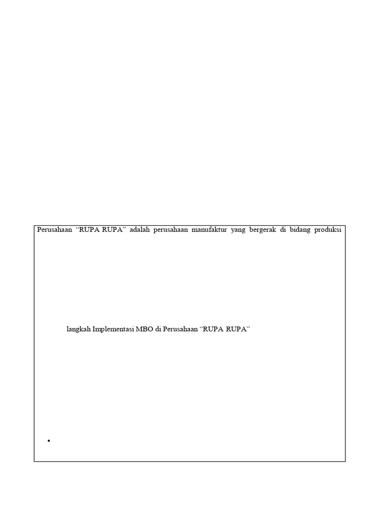 Implementasi MBO di Perusahaan RUPA-RUPA | PDF