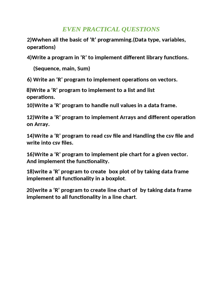 Even Practical Questions | PDF