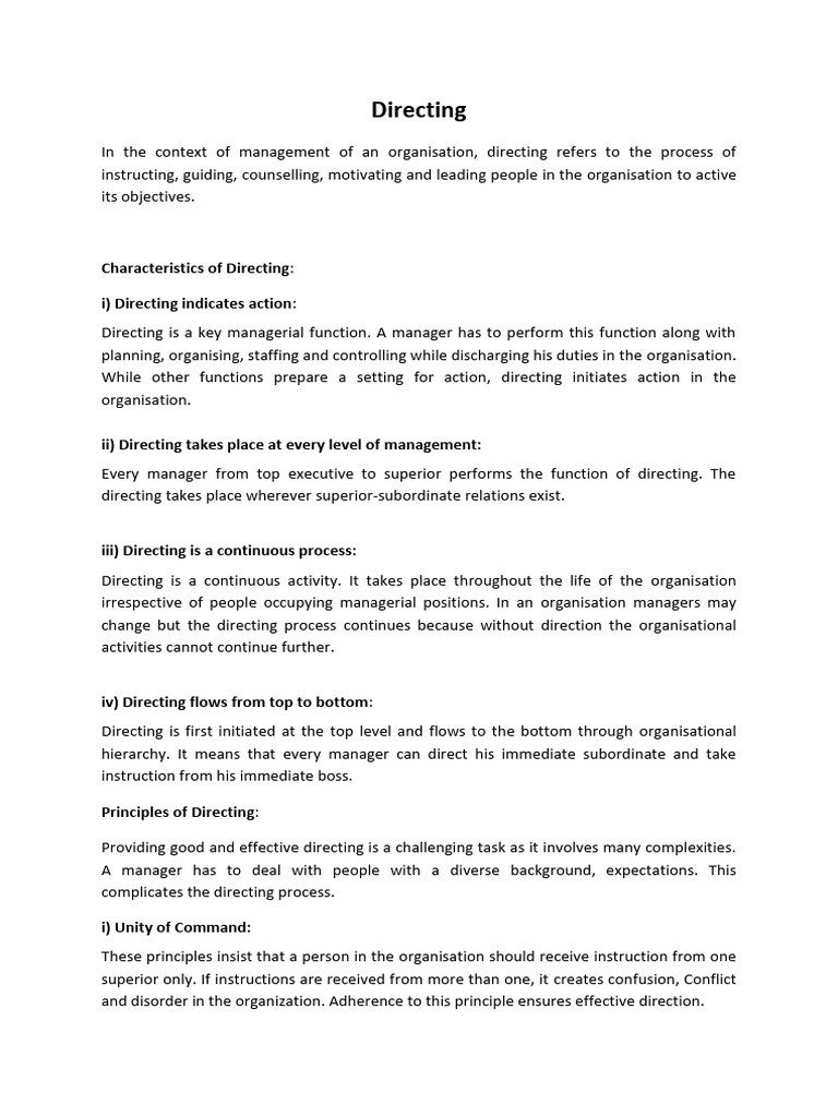 Essentials of Directing and Motivation | PDF | Motivation | Motivational