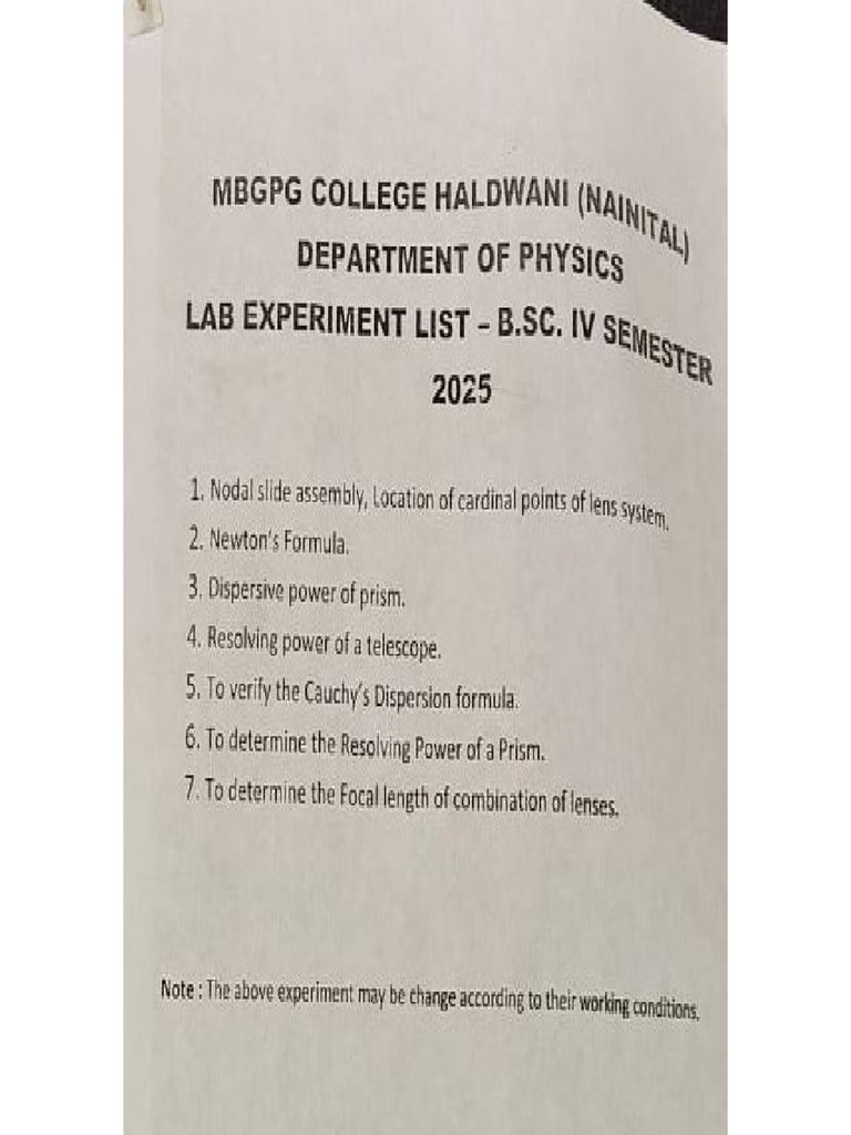 BSC 4th Semester Physics Practical Manual | PDF
