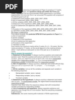 Form 5 Syllabus (Can Be Recommended PEKA Experiments or Not PEKA