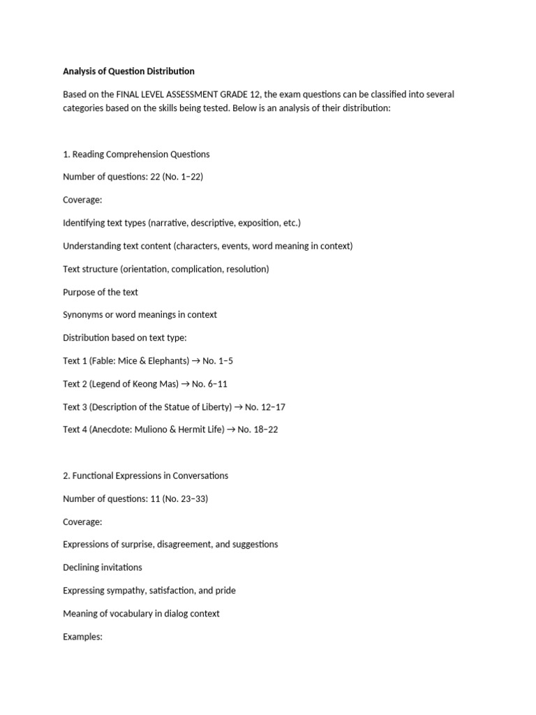 Grade 12 Exam Question Analysis | PDF | Part Of Speech | Linguistics
