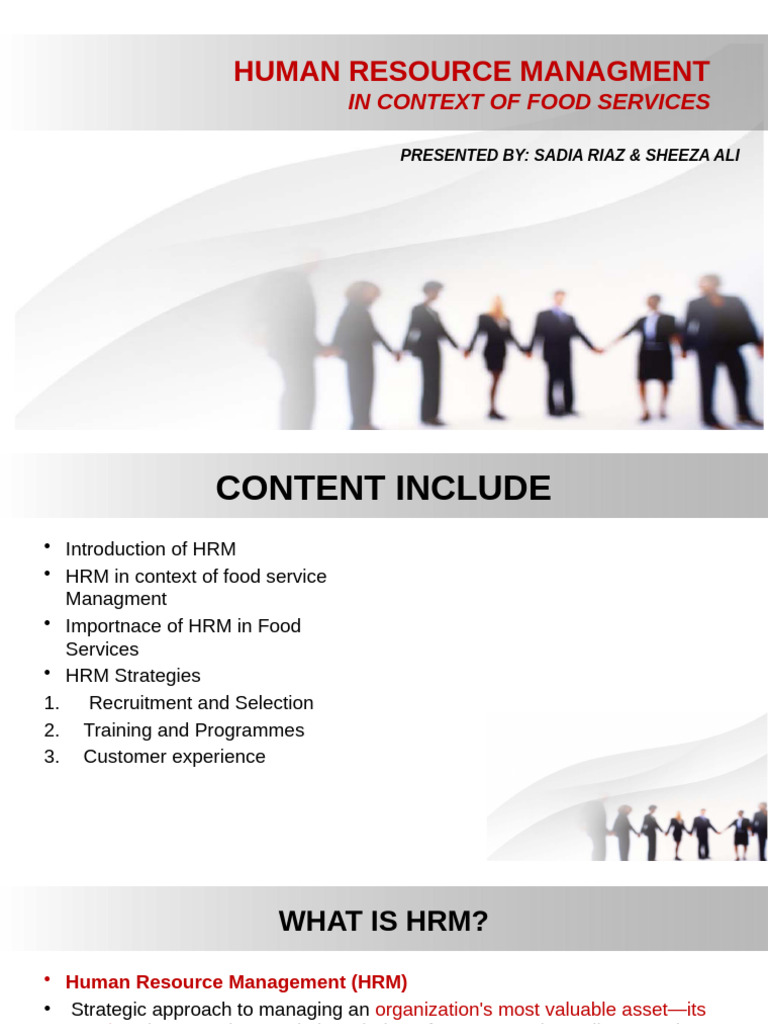 HRM Strategies in Food Services | PDF | Human Resource Management ...