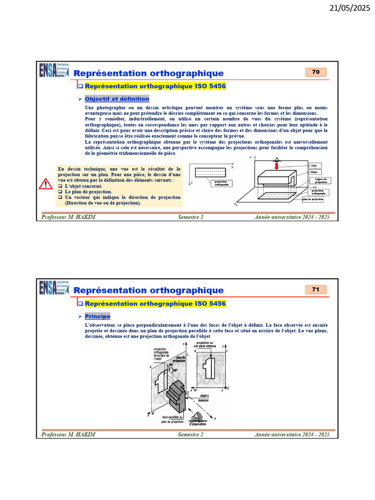 Représentation orthographique ISO 5456 | PDF | Dessin technique ...