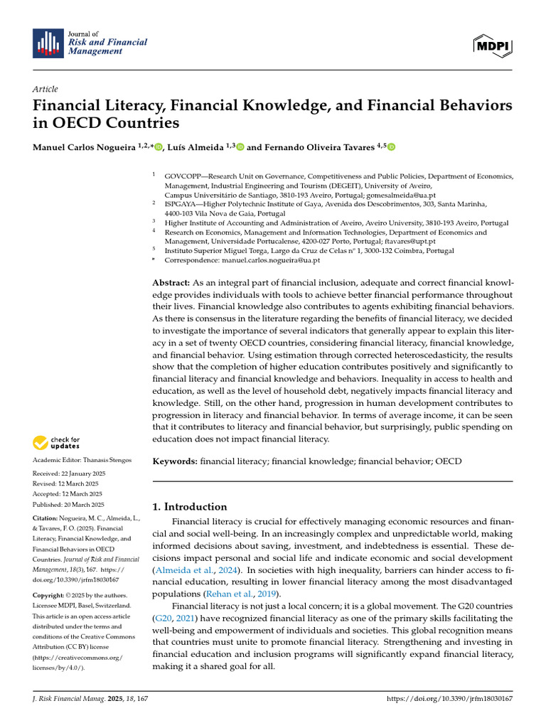 Financial Literacy in OECD Countries | PDF | Financial Literacy | Literacy
