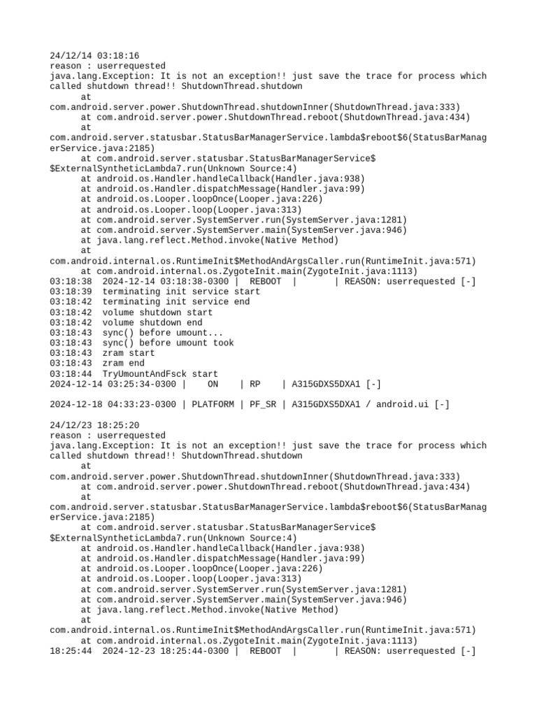 Android Shutdown and Reboot Logs | PDF | Mobile Computers | Computer ...