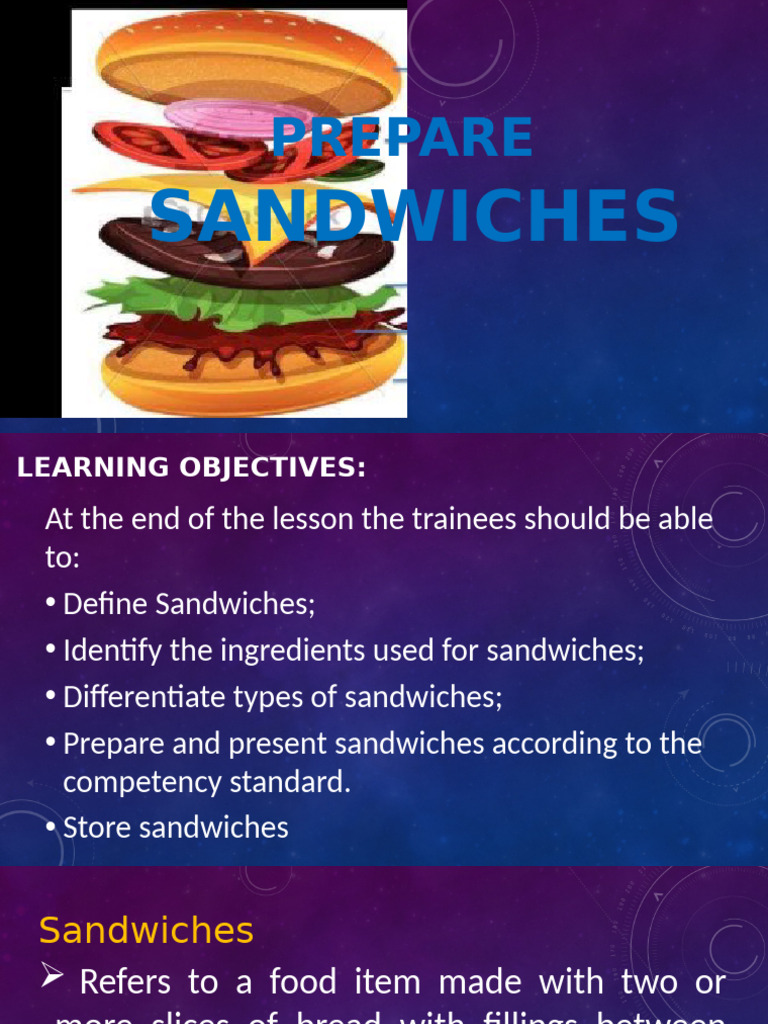 Sandwich Preparation and Types Guide | PDF | Sandwich | Breads