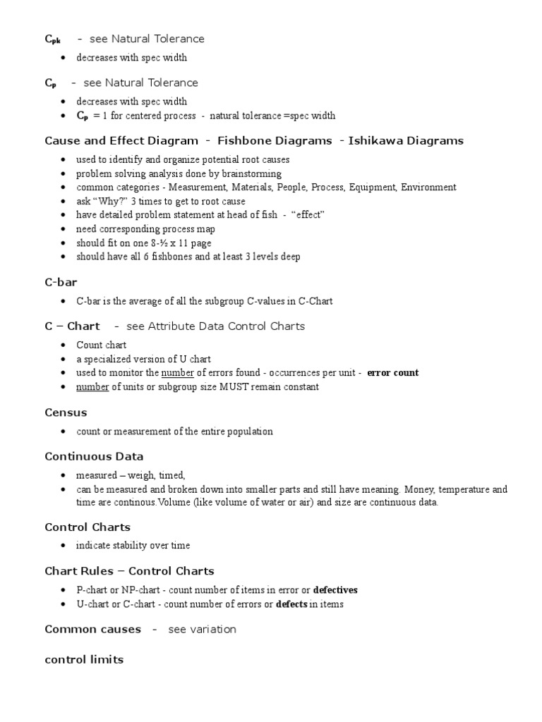 Six Sigma Green Belt Exam Study Notes Standard Deviation Sampling