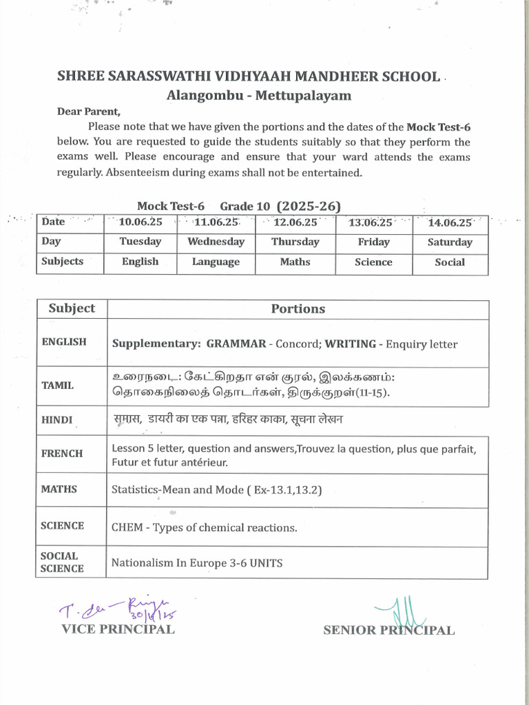 Mock Test 6 - Grade 101747546268927 | PDF