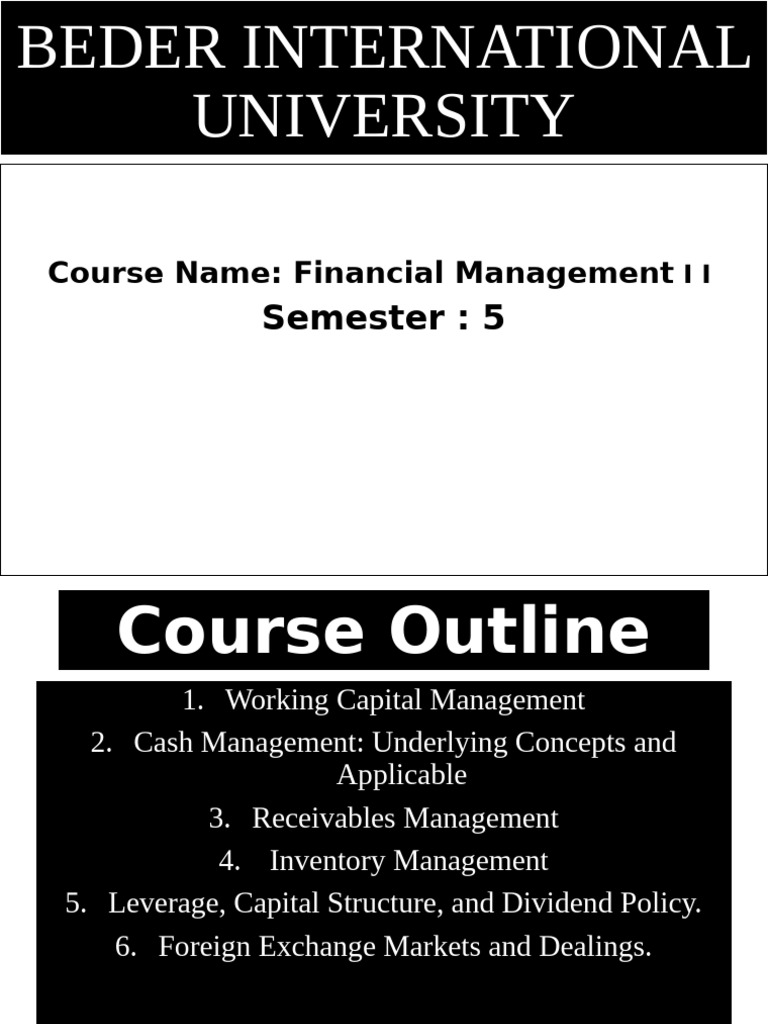 Chapter 2 FM II (1) .Pptx1 | PDF | Working Capital | Yield Curve