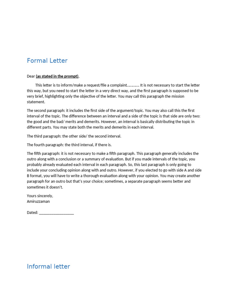 Guide to Writing Formal and Informal Letters | PDF | Argument | Human ...