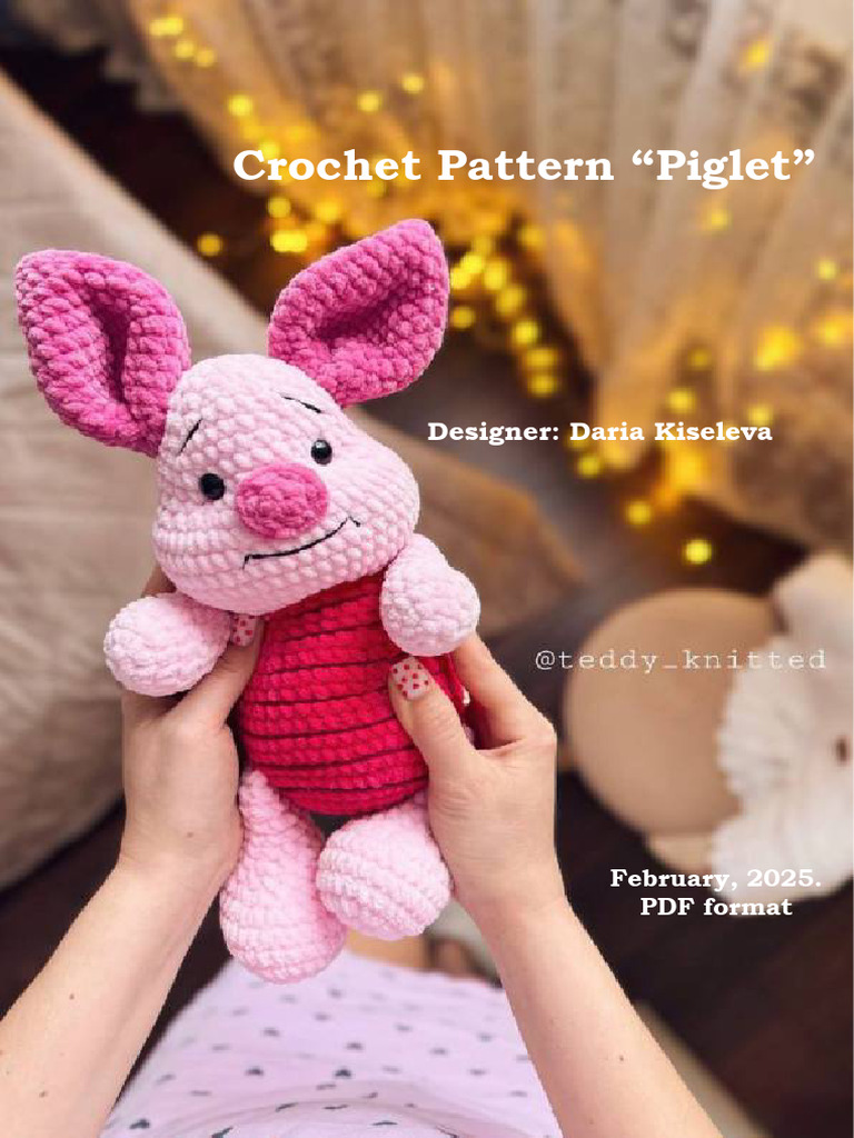 Crochet Pattern for Piglet Amigurumi | PDF | Crochet | Yarn