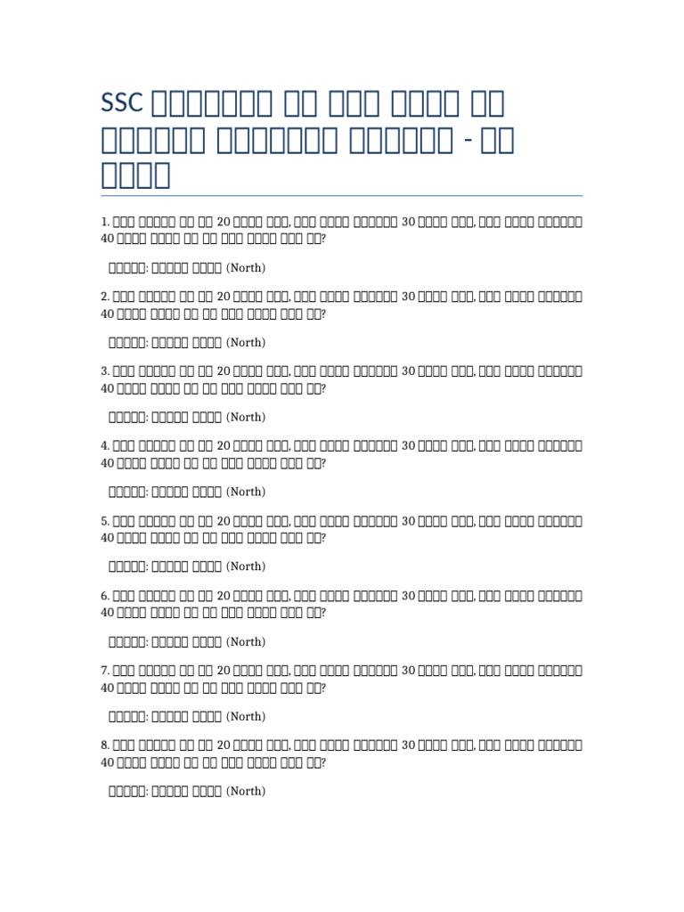 Vikey Direction Reasoning 150 Questions With Answers | PDF