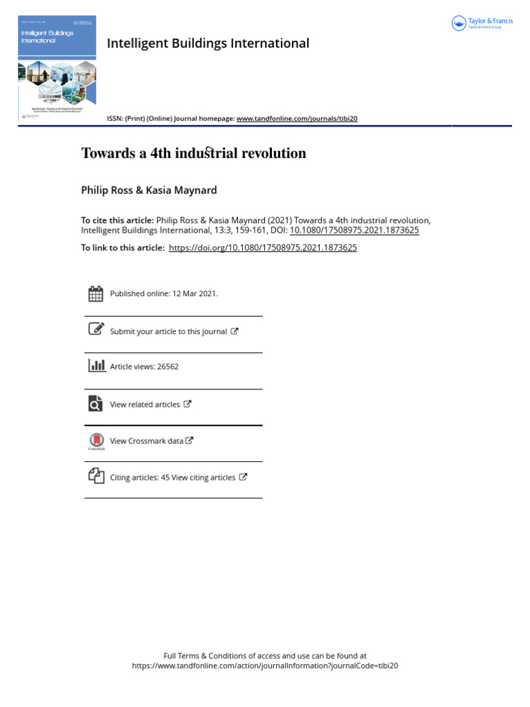 Towards A 4th Industrial Revolution | PDF | Internet Of Things ...