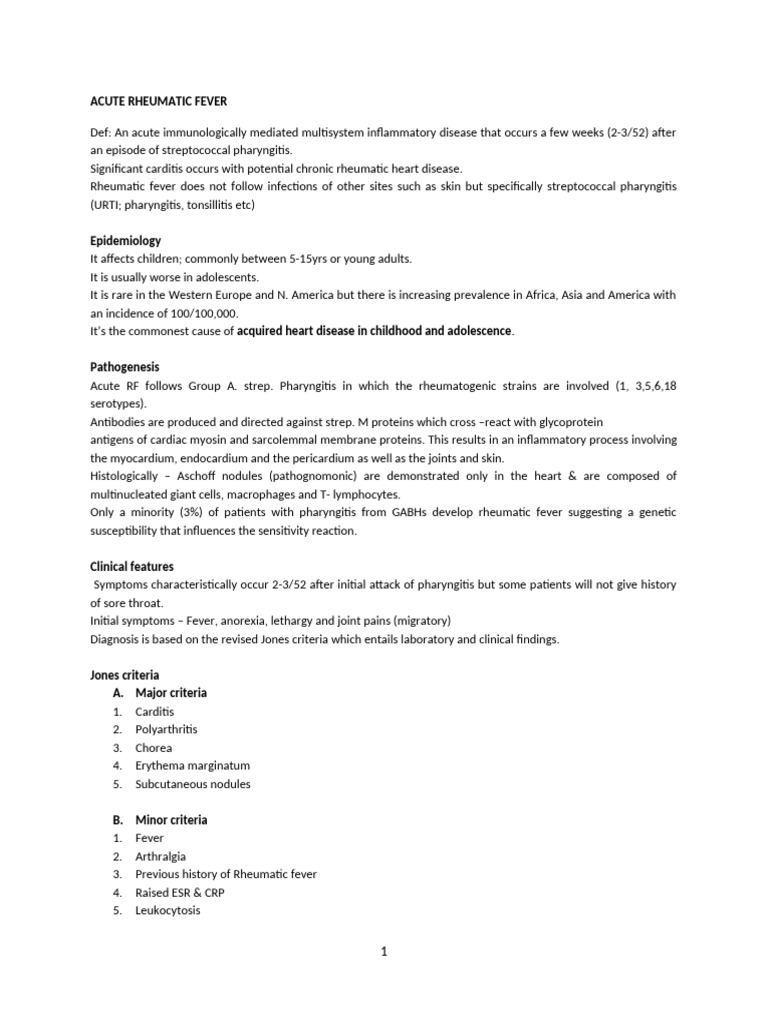 ACUTE RHEUMATIC FEVER 2019 Class | PDF | Heart Valve | Heart