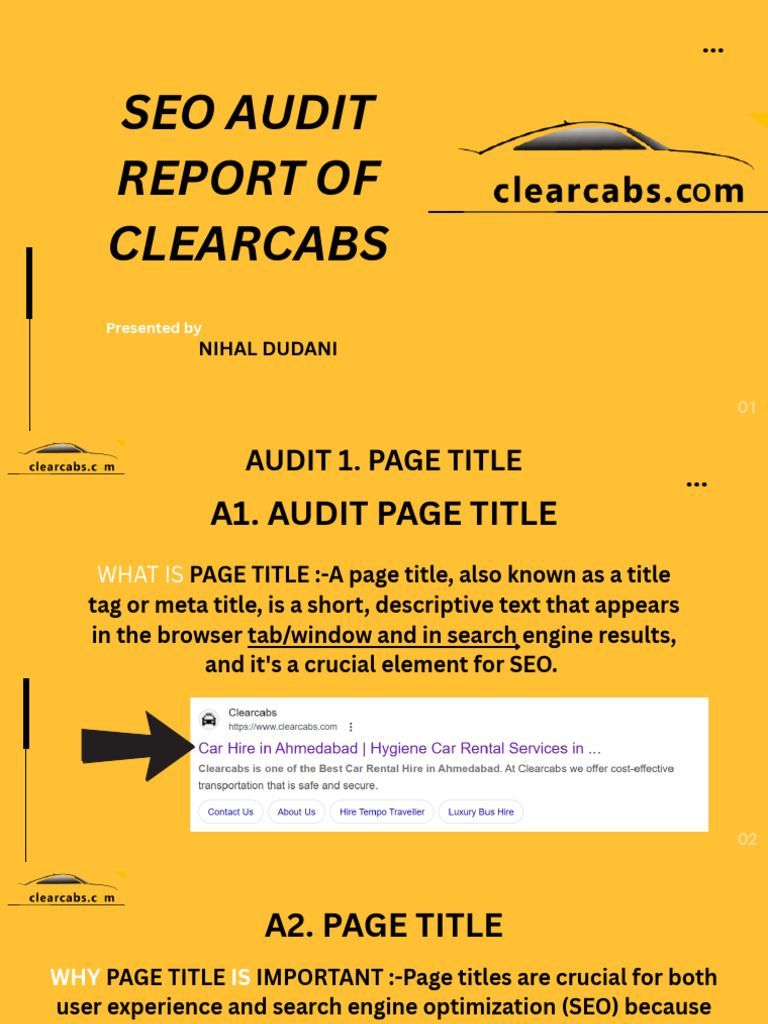 Seo Audit Report of Clearcabs | PDF | Search Engine Optimization | Web ...