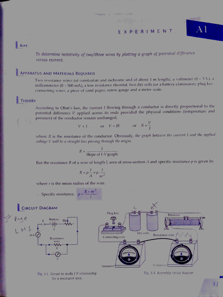 Expt 1 Ohms Law | PDF | Voltage | Electricity