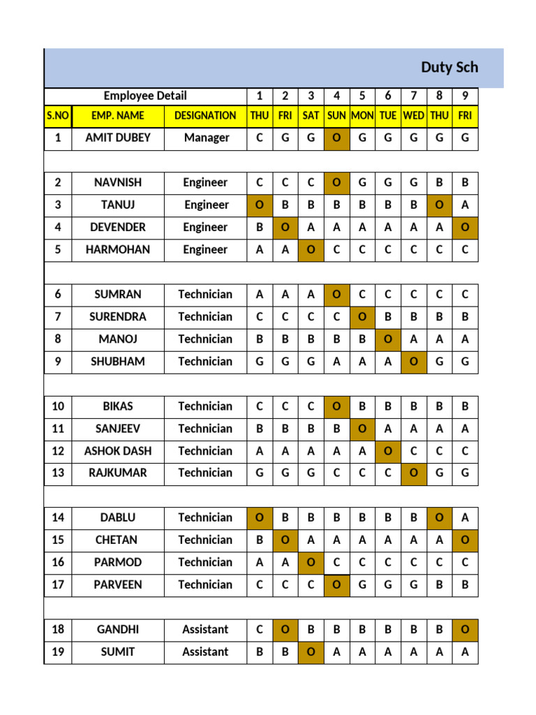 ASB Duty Roster May-25 | PDF