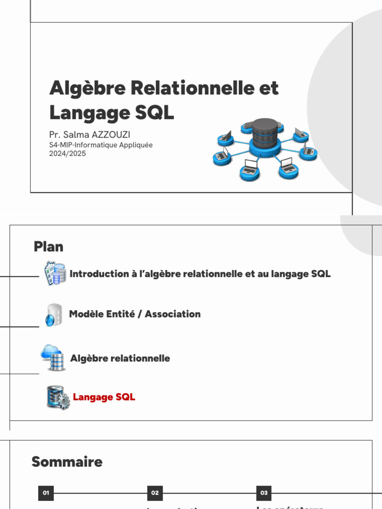 Algèbre Relationnelle et SQL par Salma Azzouzi | PDF | SQL | Informatique