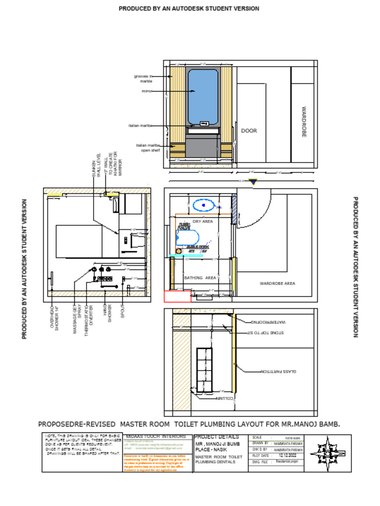 Master Room Toilet Plumbing Layout | PDF | Bathroom | Home & Garden