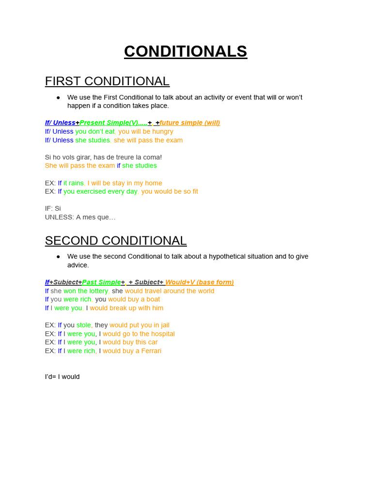 Conditionals | PDF