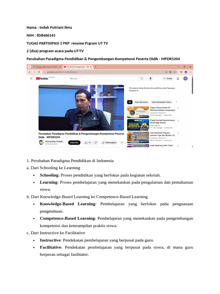Transformasi Pendidikan di UT-TV | PDF