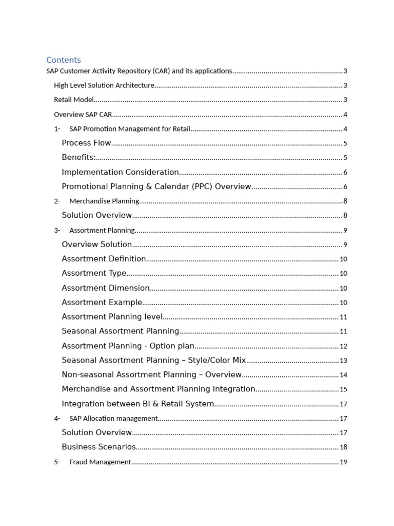 SAP CAR for Retail Promotion Management | PDF | Point Of Sale | Forecasting