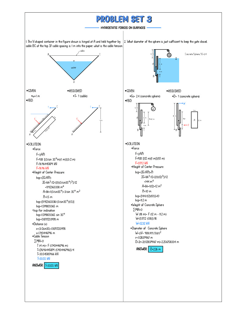 Hydraulics (PSet3) | PDF