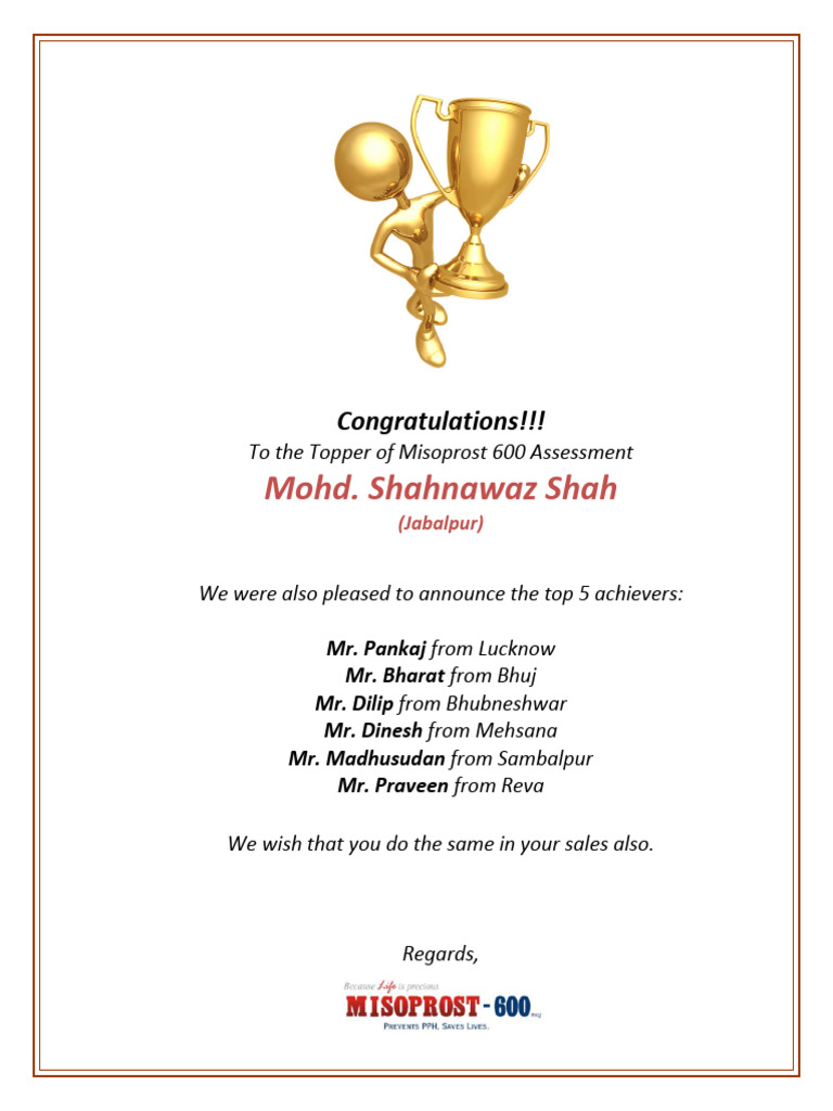 Congratulations | PDF