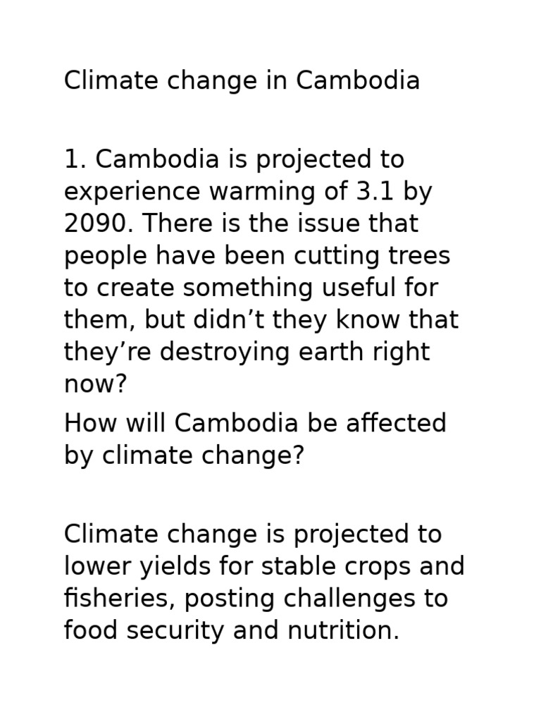 Climate Change Impacts in Cambodia | PDF | Climate Change | Climate