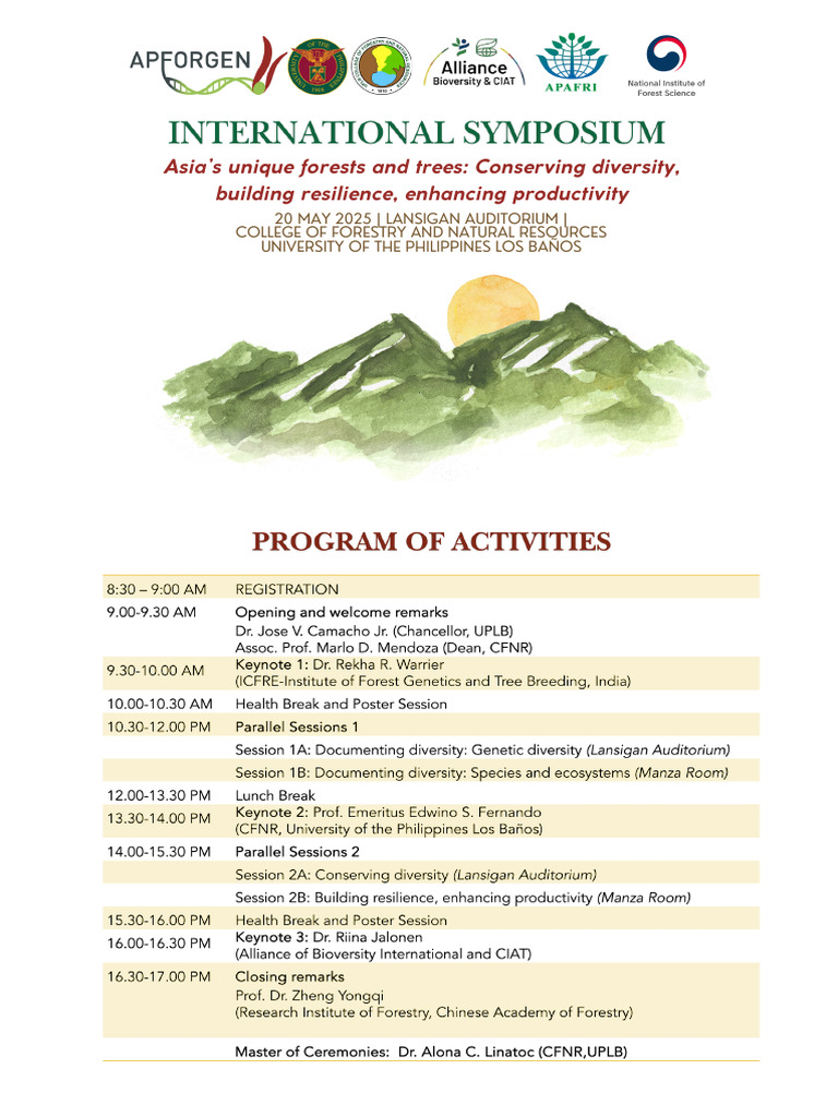 International Symposium Program | PDF | Biodiversity | Forests