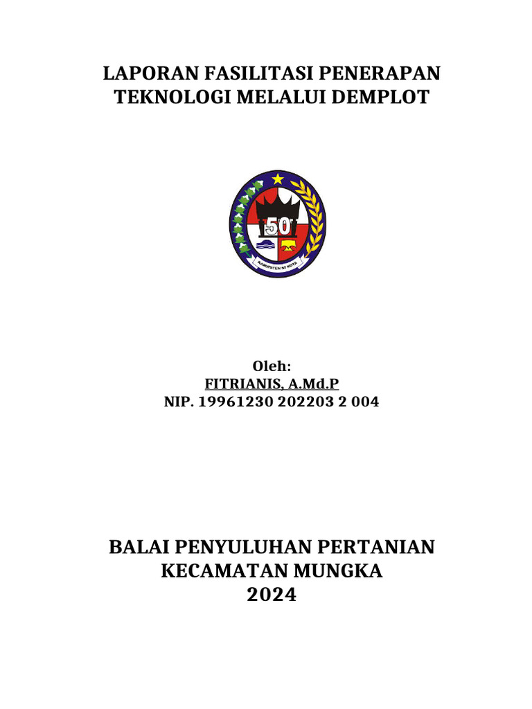 Laporan Fasilitasi Penerapan Teknologi Melalui Demplot | PDF