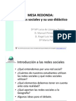 Mesa Redonda Las Redes Sociales y Su Uso Didactico PDF