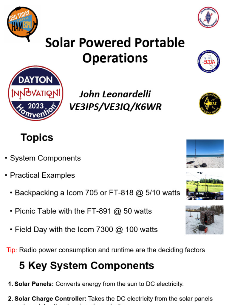 Solar Powered Operations 2025 John VE3IPS Ham Club v5 | PDF ...