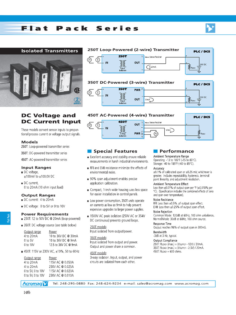 250T - 350T - 450T DC Volt - DC Cur Input Transmitters | PDF