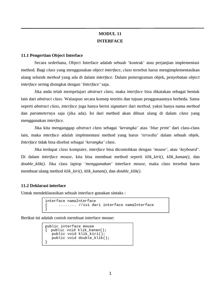 Memahami Object Interface dalam OOP | PDF