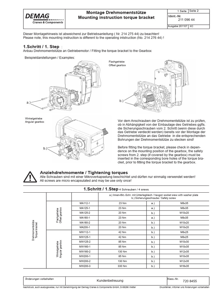 Mounting Instruction Torque Bracket | PDF