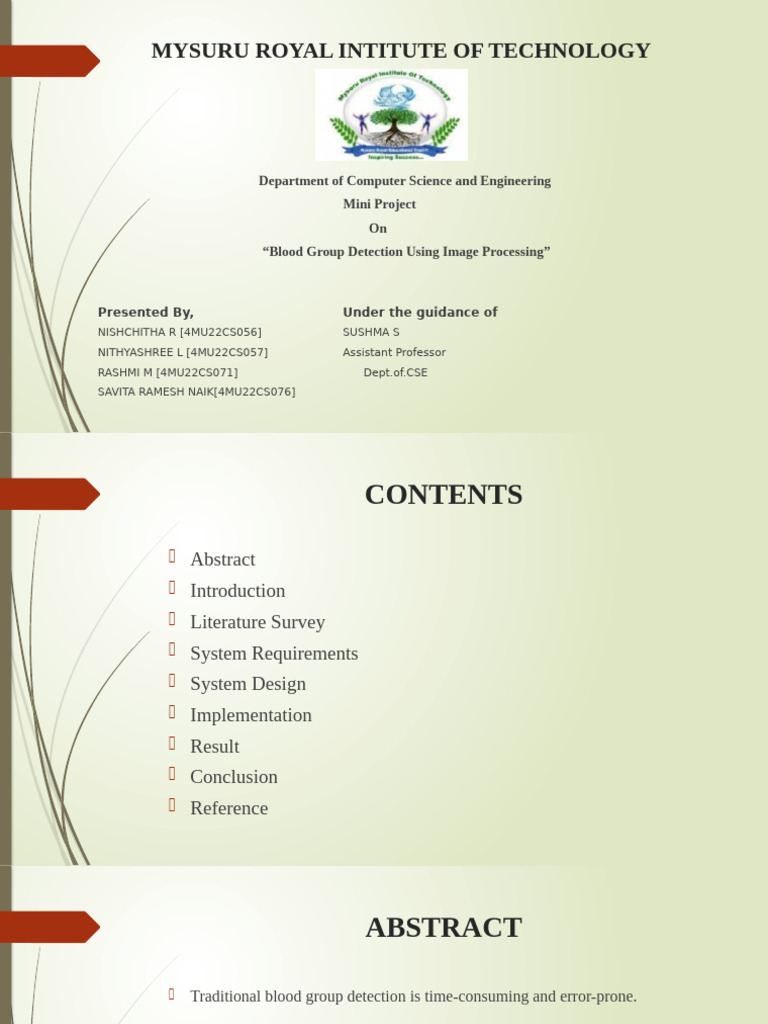 Blood Detection Using Image | PDF | Blood Type | Computer Vision