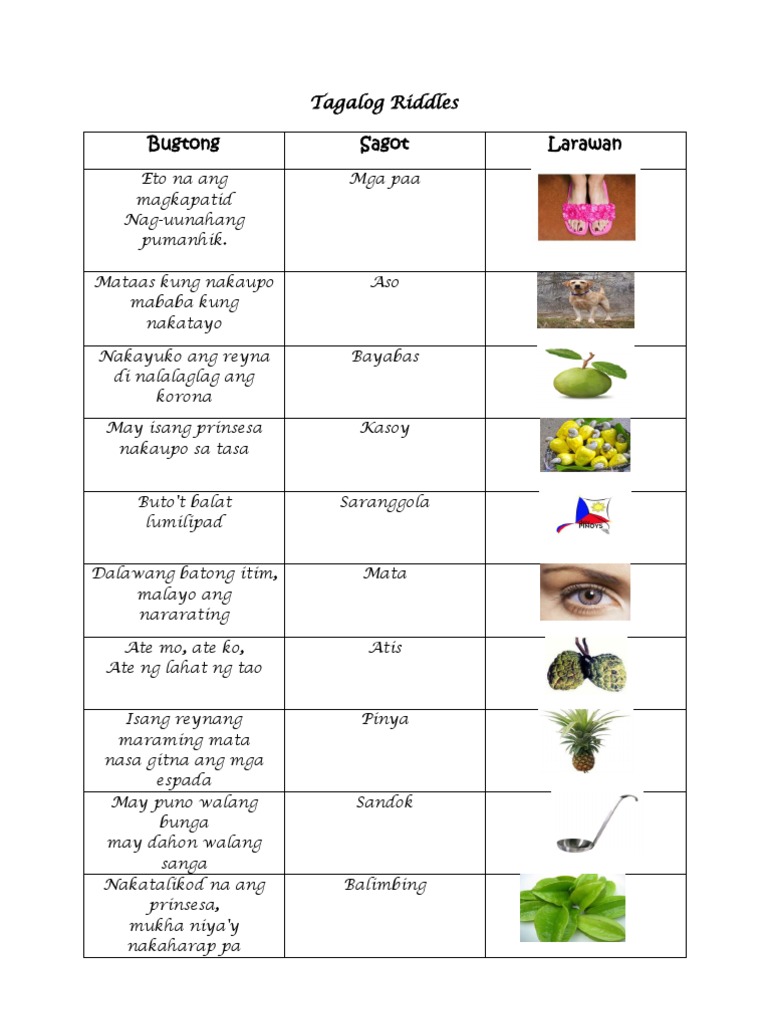 Tagalog Riddles