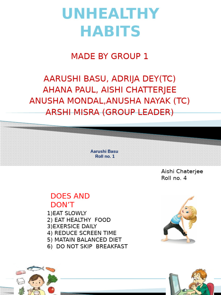 Healthy vs Unhealthy Habits Guide | PDF | Healthy Diet | Cardiovascular ...