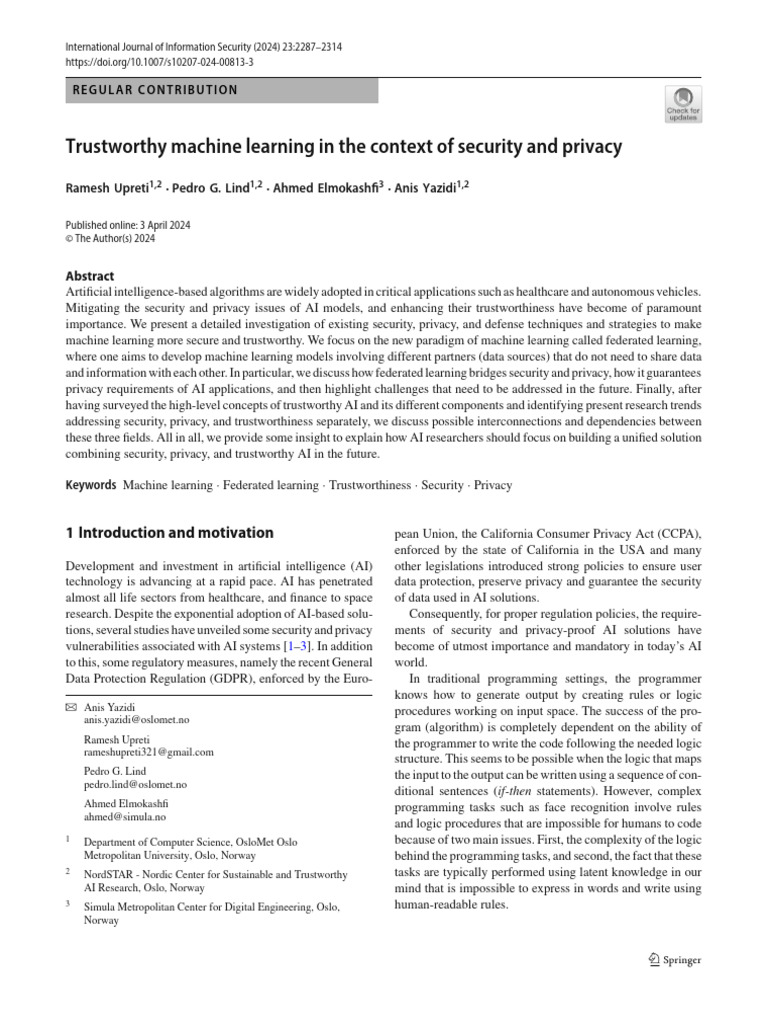 Trustworthy Machine Learning Security | PDF | Machine Learning ...