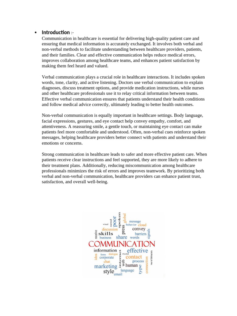 Effective Communication in Healthcare | PDF | Nonverbal Communication ...