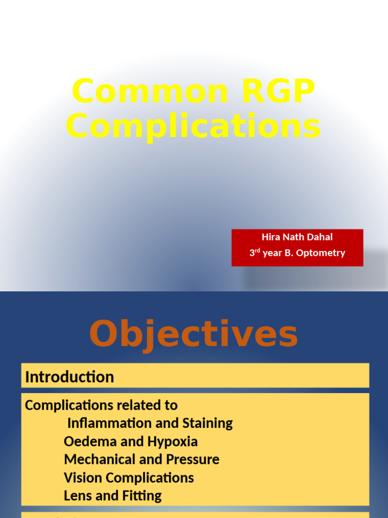 RGP Contact Lens Complications Guide | PDF | Contact Lens | Cornea
